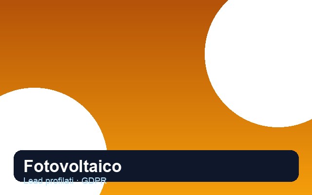 Lead Fotovoltaico